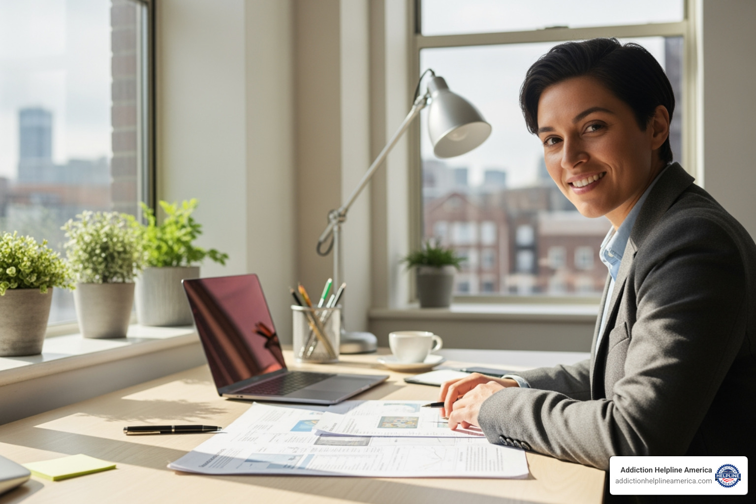 person confidently looking at their written plan - sobriety plan