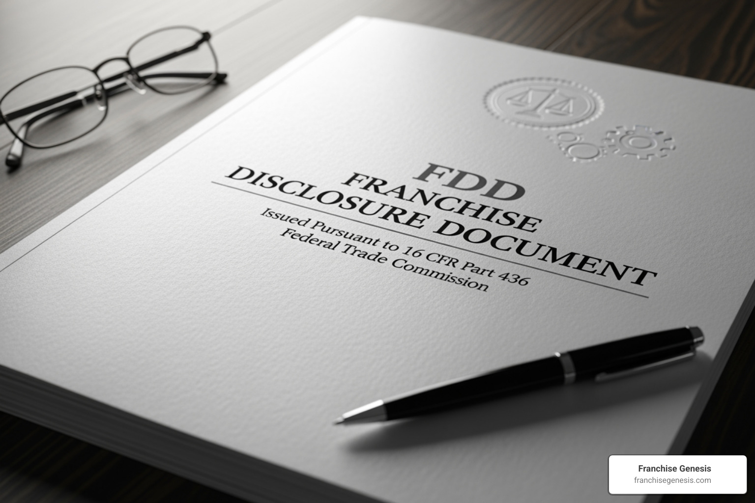 Detailed image of a Franchise Disclosure Document (FDD) cover, emphasizing transparency and comprehensive information. - Franchise business loans