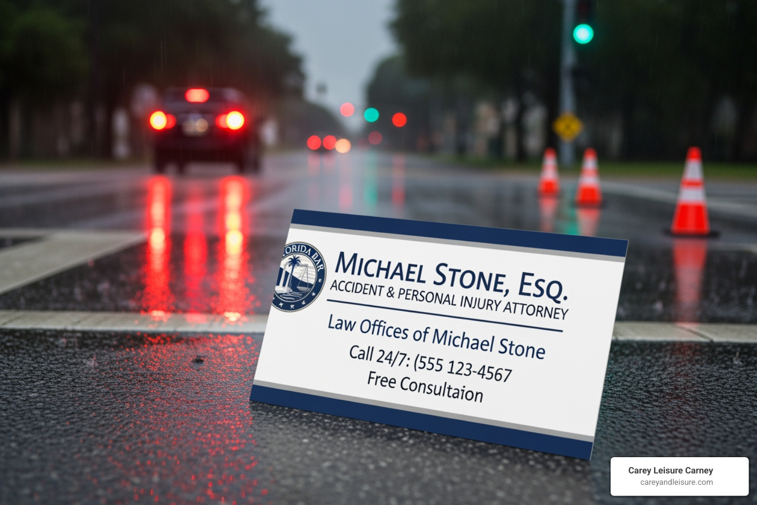 Official police report and an insurance document - accident lawyer Florida