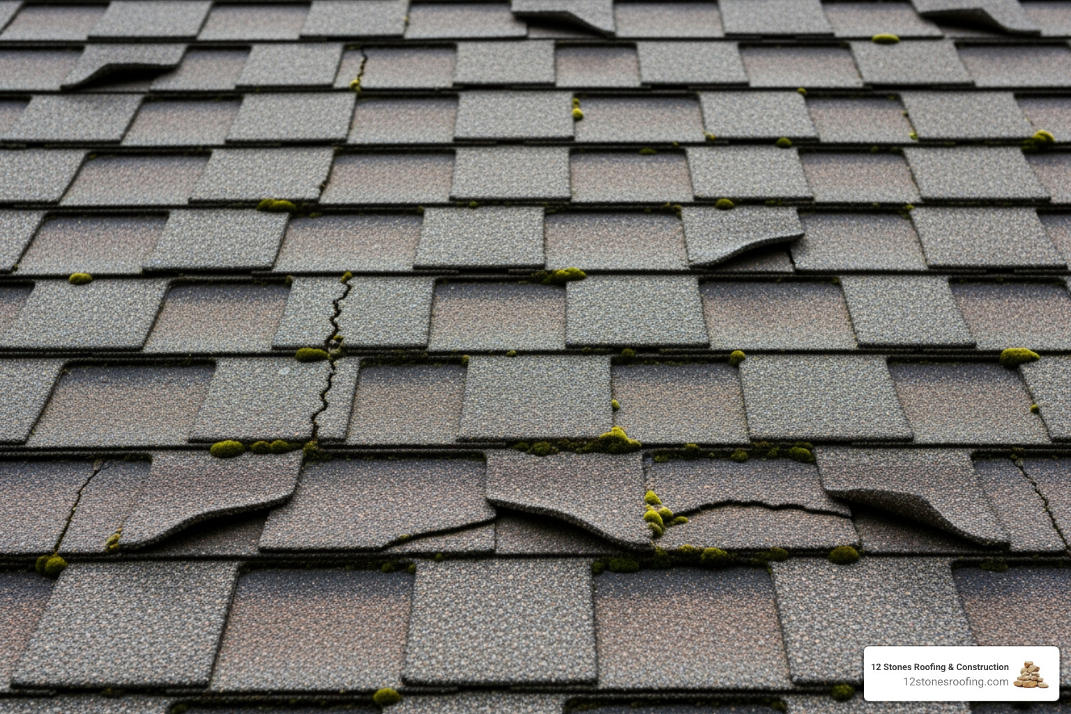 Curled and cracked asphalt shingles on a roof - roofing contractor pearland tx