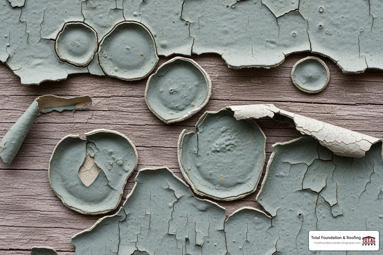 paint blistering and peeling off a wooden surface due to trapped moisture - does paint protect wood from moisture