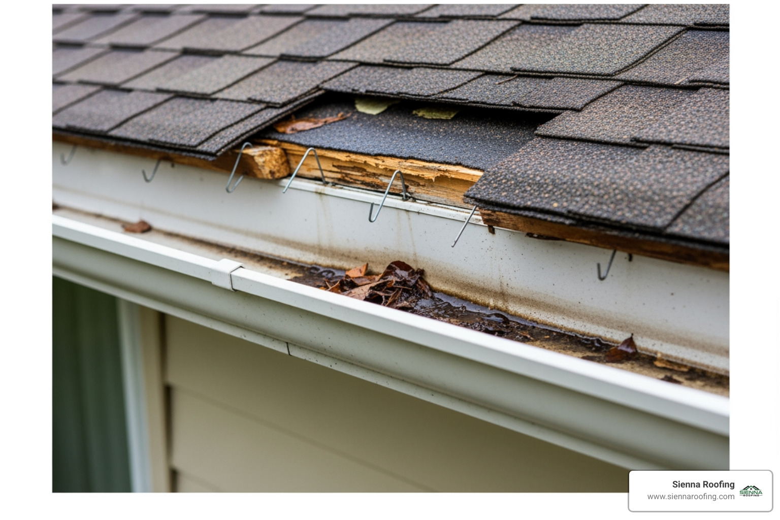 A gutter visibly pulling away from the fascia - local gutter repair