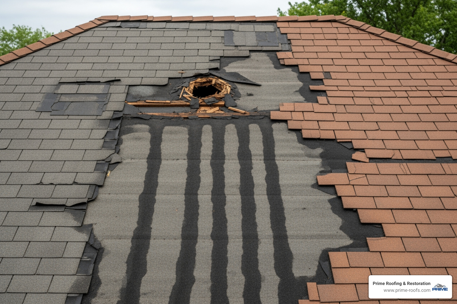 different types of roof damage - emergency roofer cost