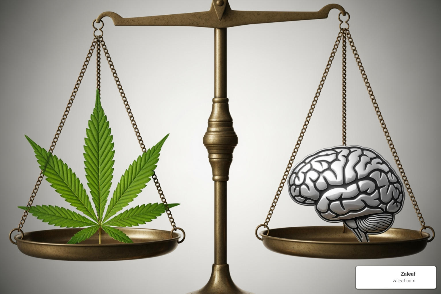 scale balancing cannabis leaf and brain icon - is cannabis good for anxiety