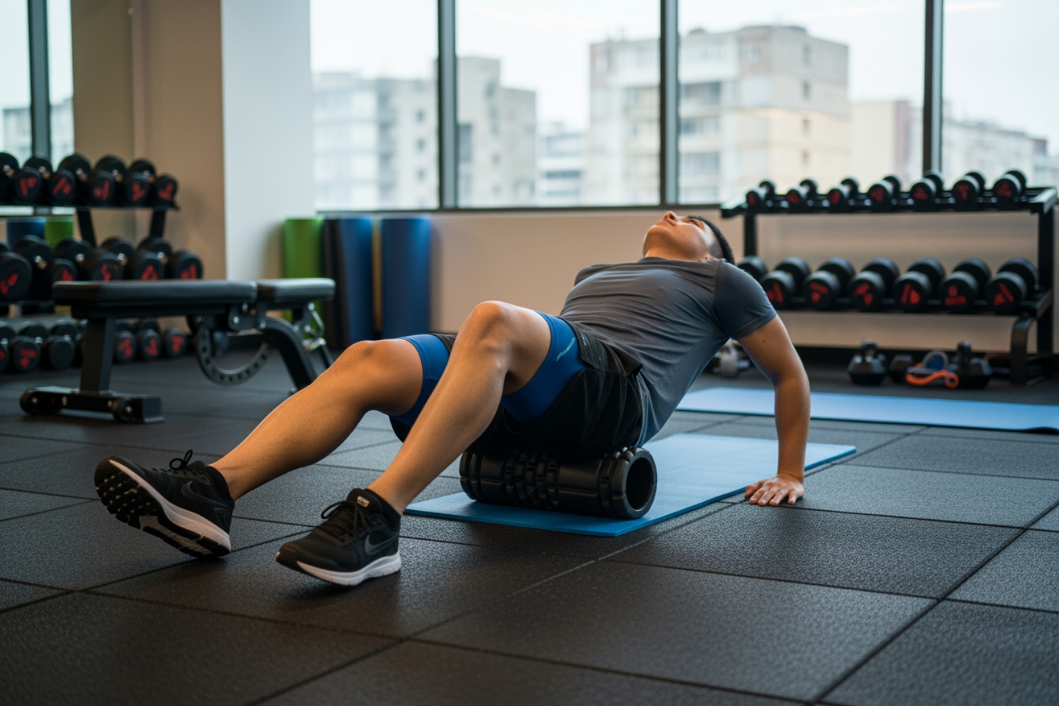 a person using a foam roller on their leg - increase muscle recovery a person using a foam roller on their leg - increase muscle recovery