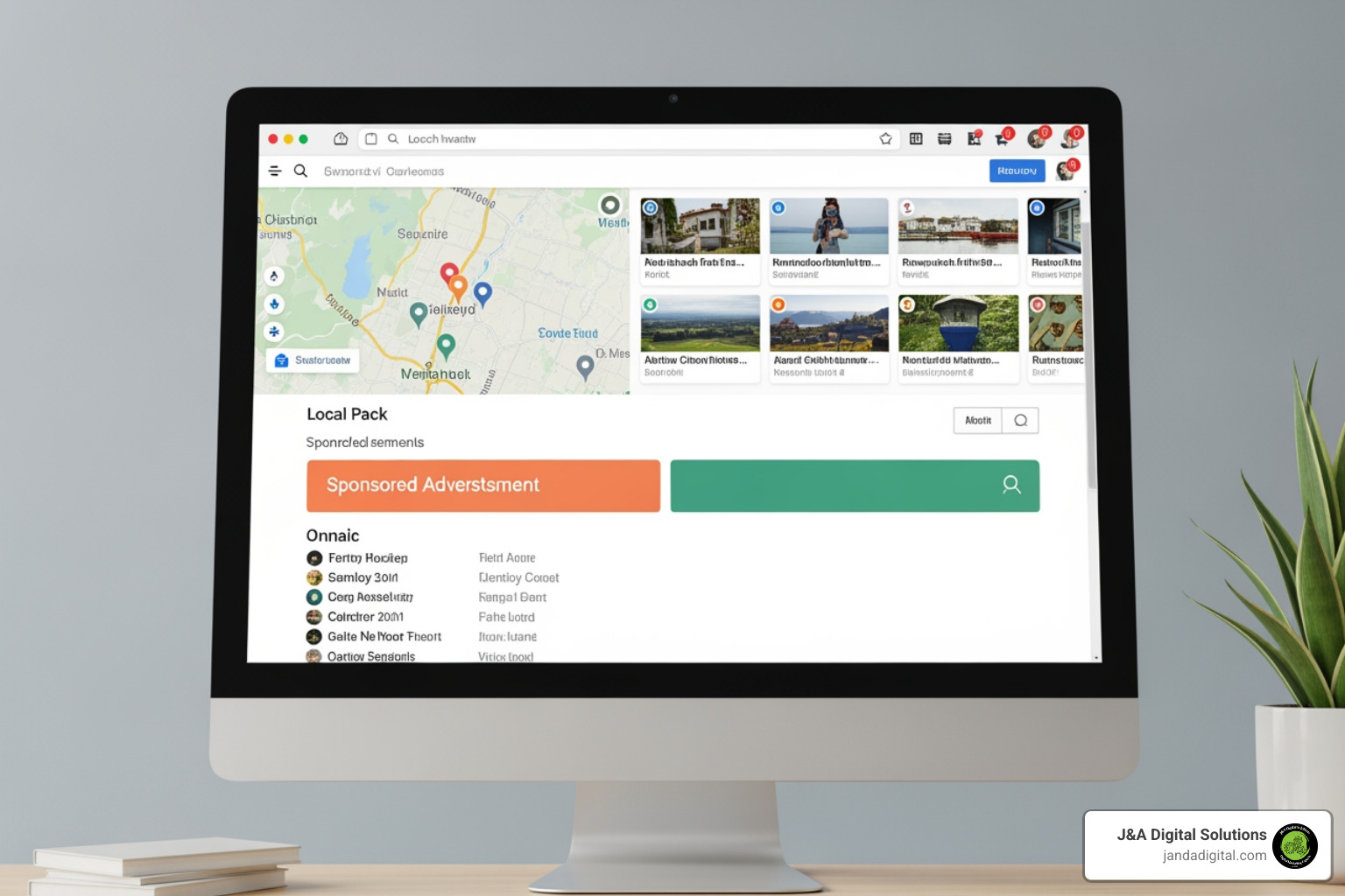 search results page showing local pack ads and standard PPC ads - local PPC campaigns