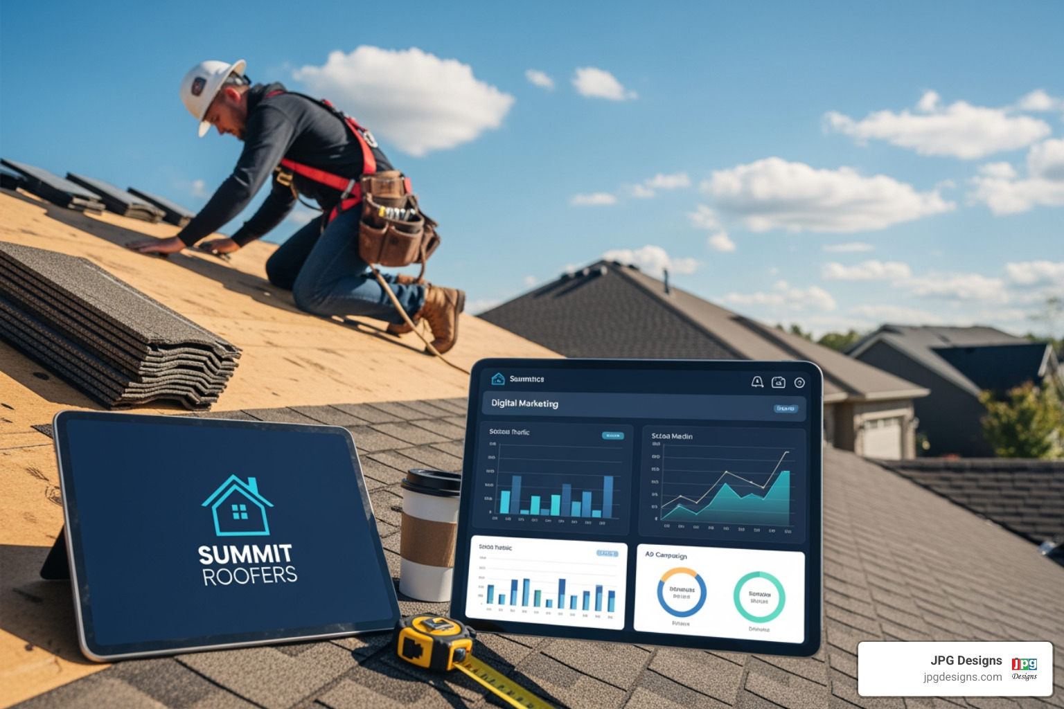A 5-star review for a roofing company on a smartphone screen - Roofer marketing strategies