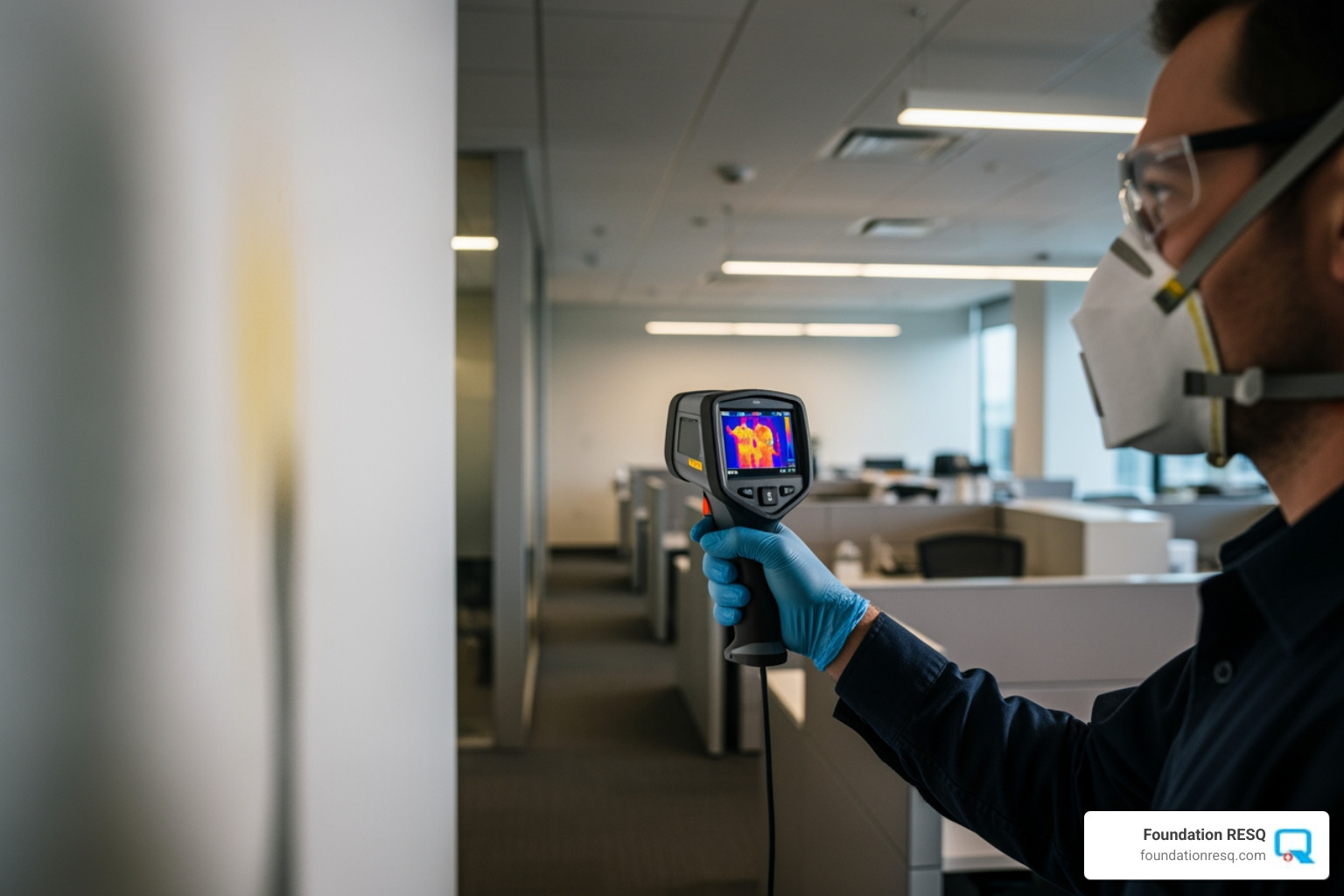 professional inspecting for mold in a commercial building - tallahassee water damage restoration