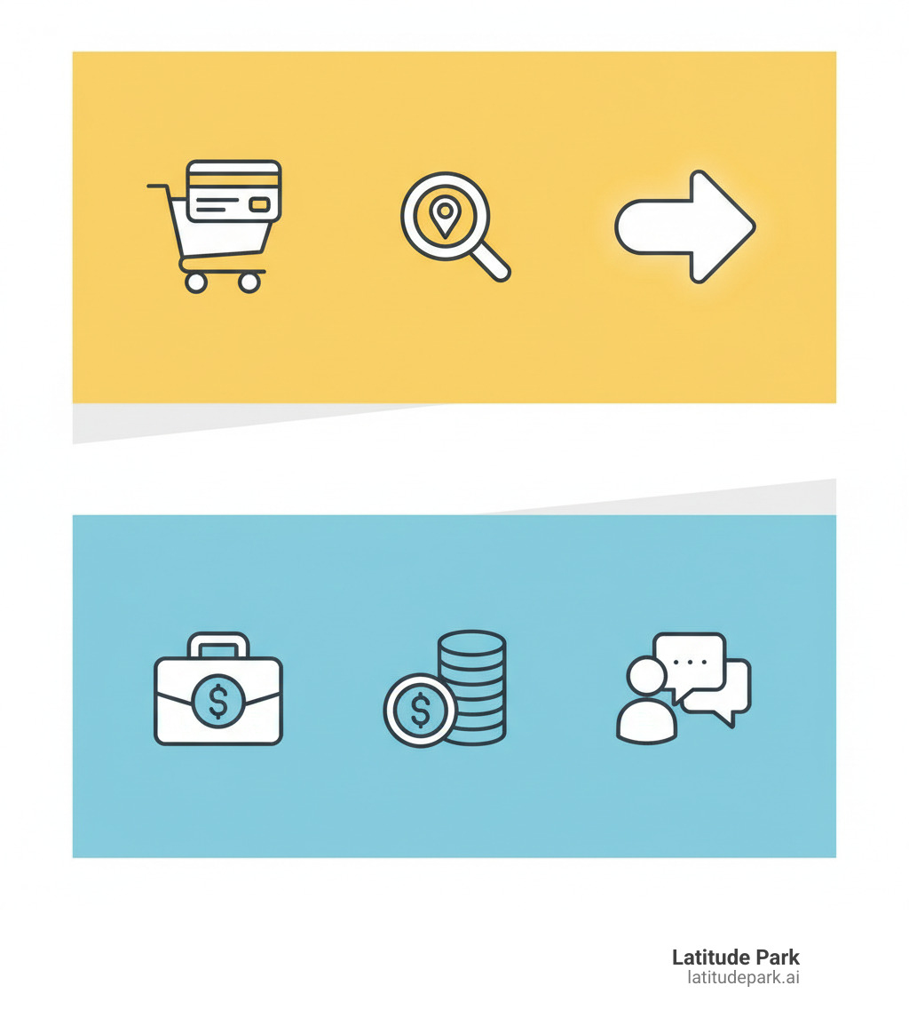 infographic showing two main goals of franchise website designs: top section labeled "Goal 1: Drive Customer Sales" with icons for online ordering, local search, and clear CTAs; bottom section labeled "Goal 2: Attract New Franchisees" with icons for franchise opportunity pages, investment details, and owner testimonials - franchise website designs infographic 