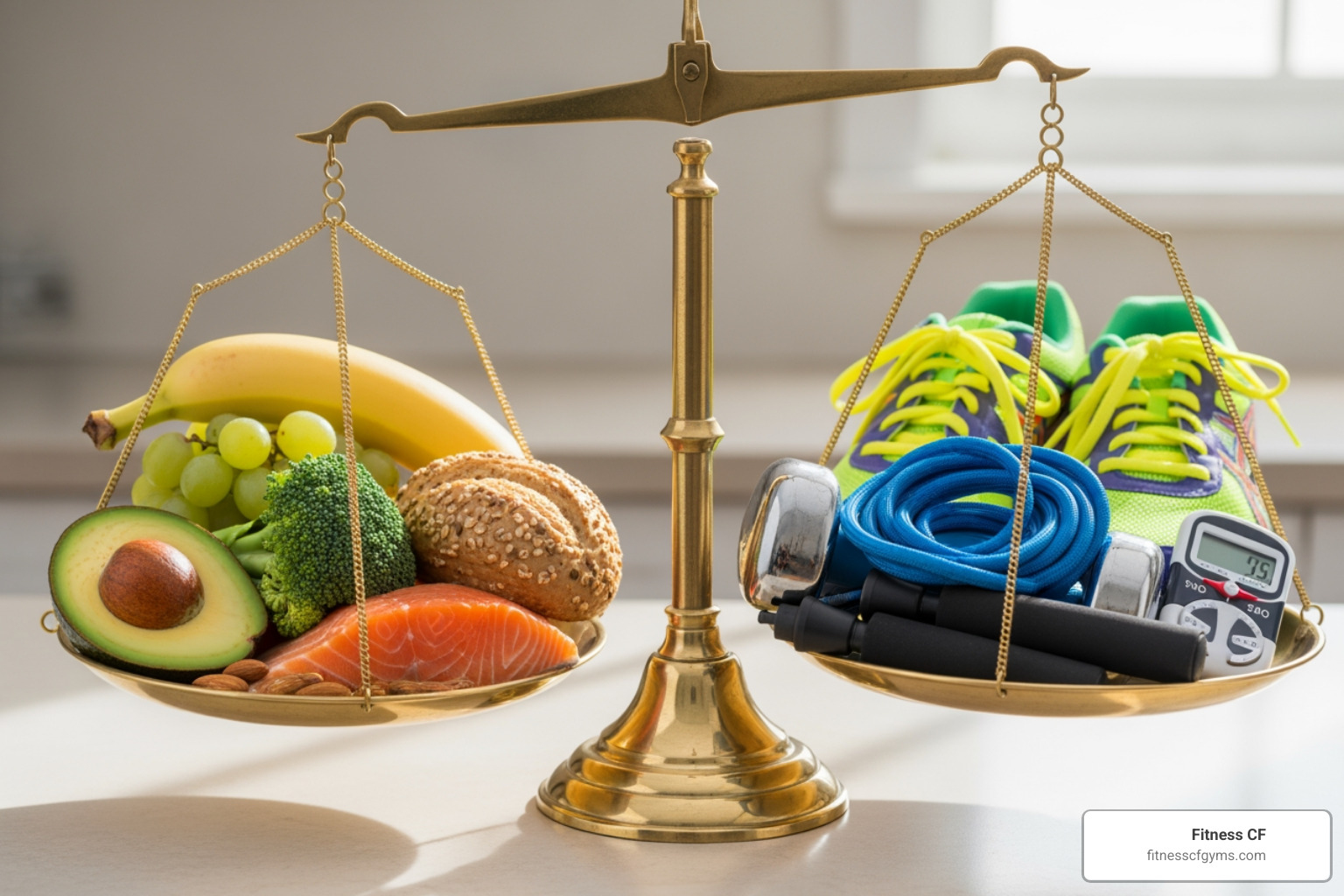 image illustrating the concept of energy balance (calories in vs. calories out) - 30 day weight loss workout plan