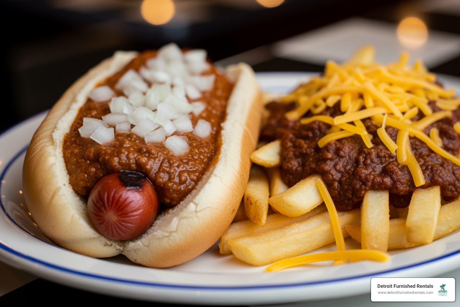 A classic Coney Dog and chili cheese fries from Gratiot Grill - restaurants on gratiot ave