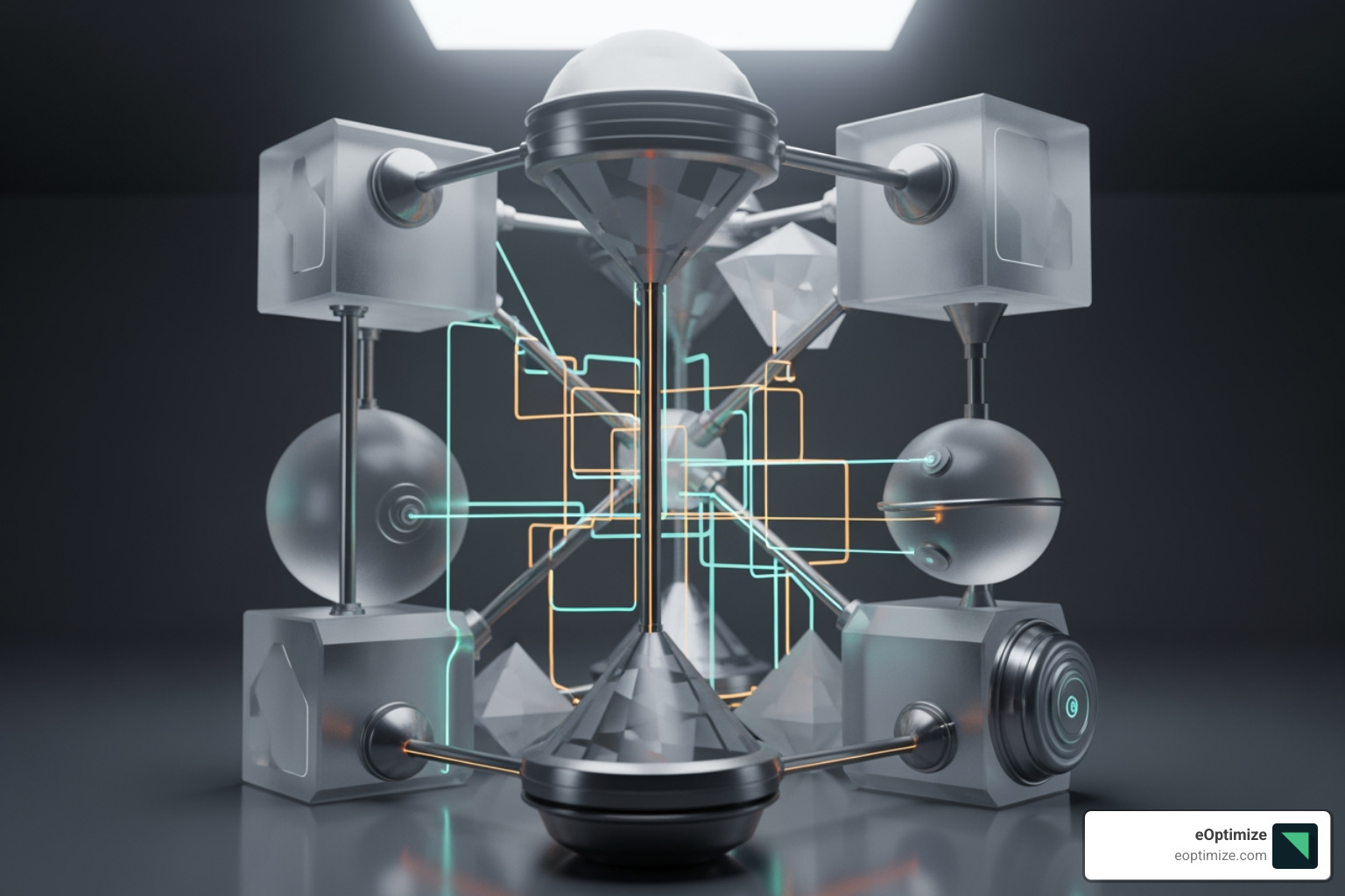 Flowchart showing steps for AI evaluation: 1. Define Goals (e.g., improve customer support), 2. Select Datasets (e.g., past customer inquiries), 3. Create Benchmark Tests (e.g., 50 common questions), 4. Implement AI (e.g., ChatGPT integration), 5. Collect Metrics (e.g., CSAT, accuracy), 6. Analyze Results, 7. Iterate and Optimize - ChatGPT performance metrics