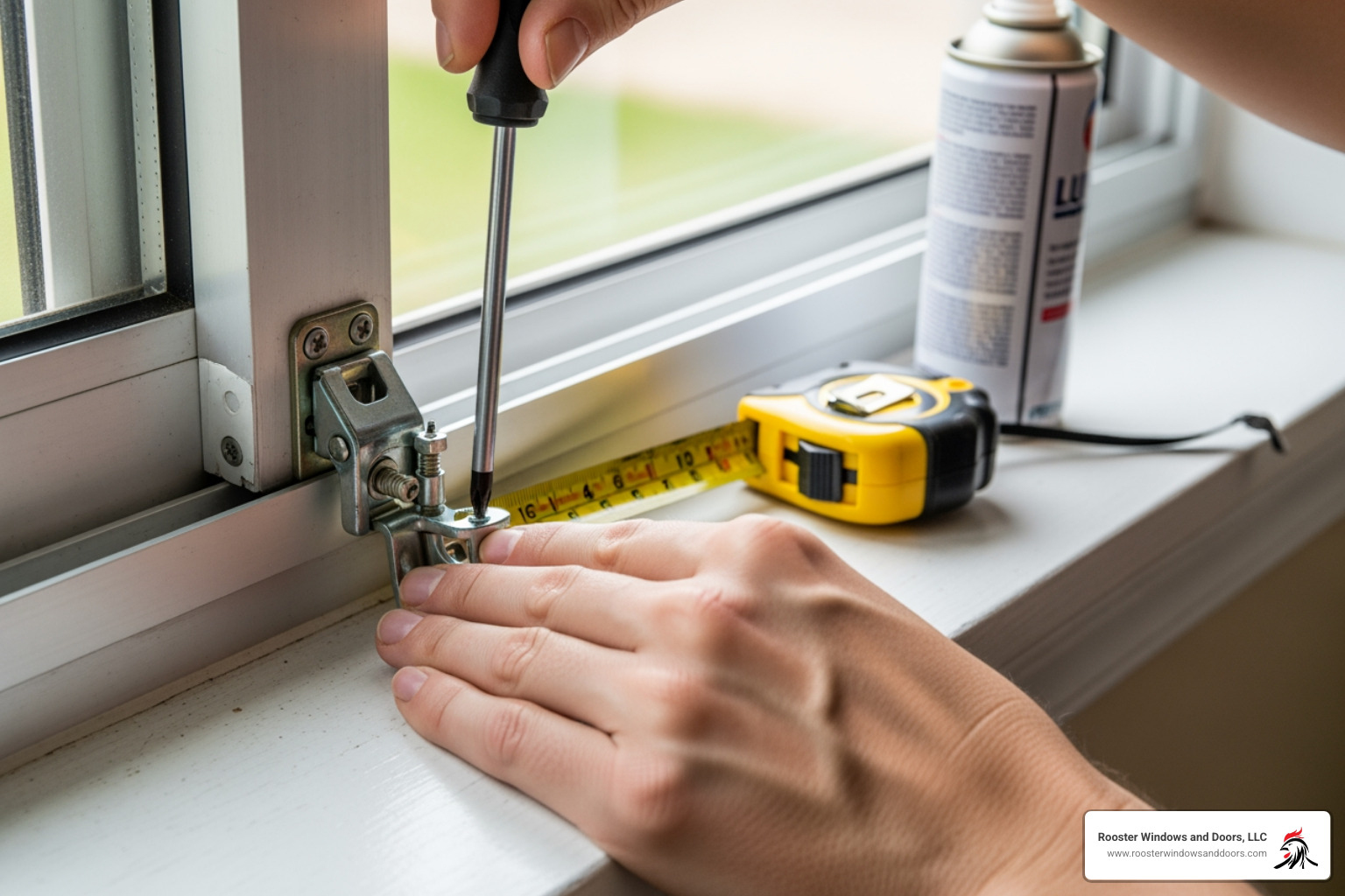 A person working on a window latch with proper tools - aluminium sliding window latch replacement