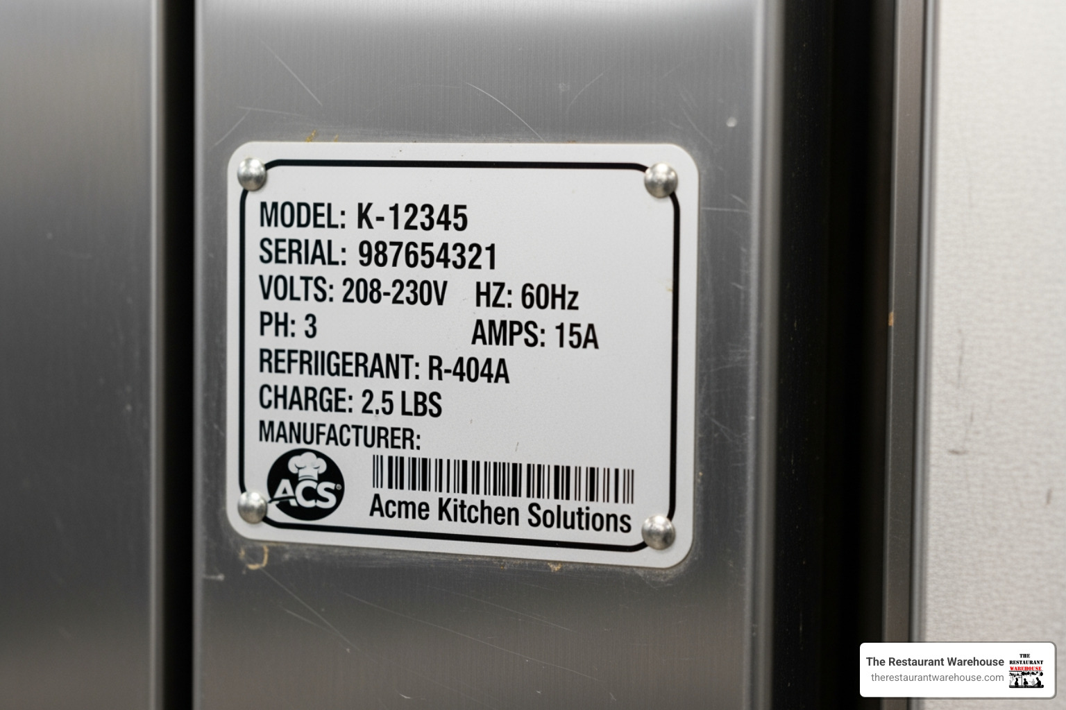 data plate on foodservice equipment - restaurant equipment parts supply near me