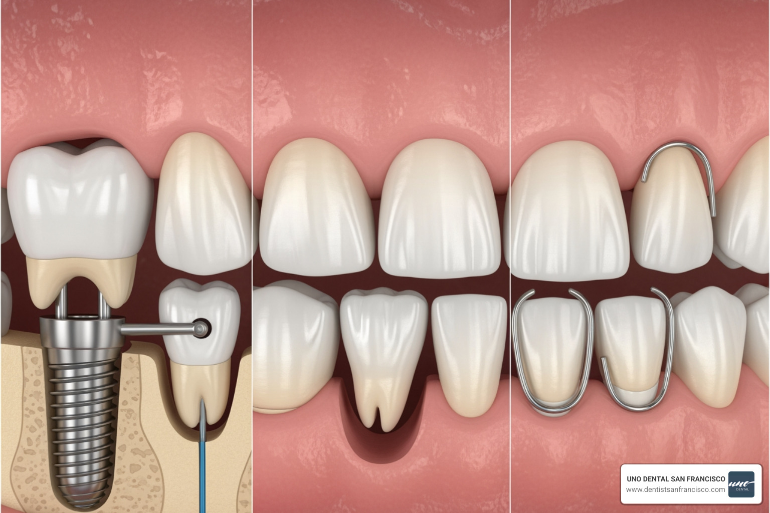 Comparison of dental implant, bridge, and denture - Single dental implant cost Comparison of dental implant, bridge, and denture - Single dental implant cost