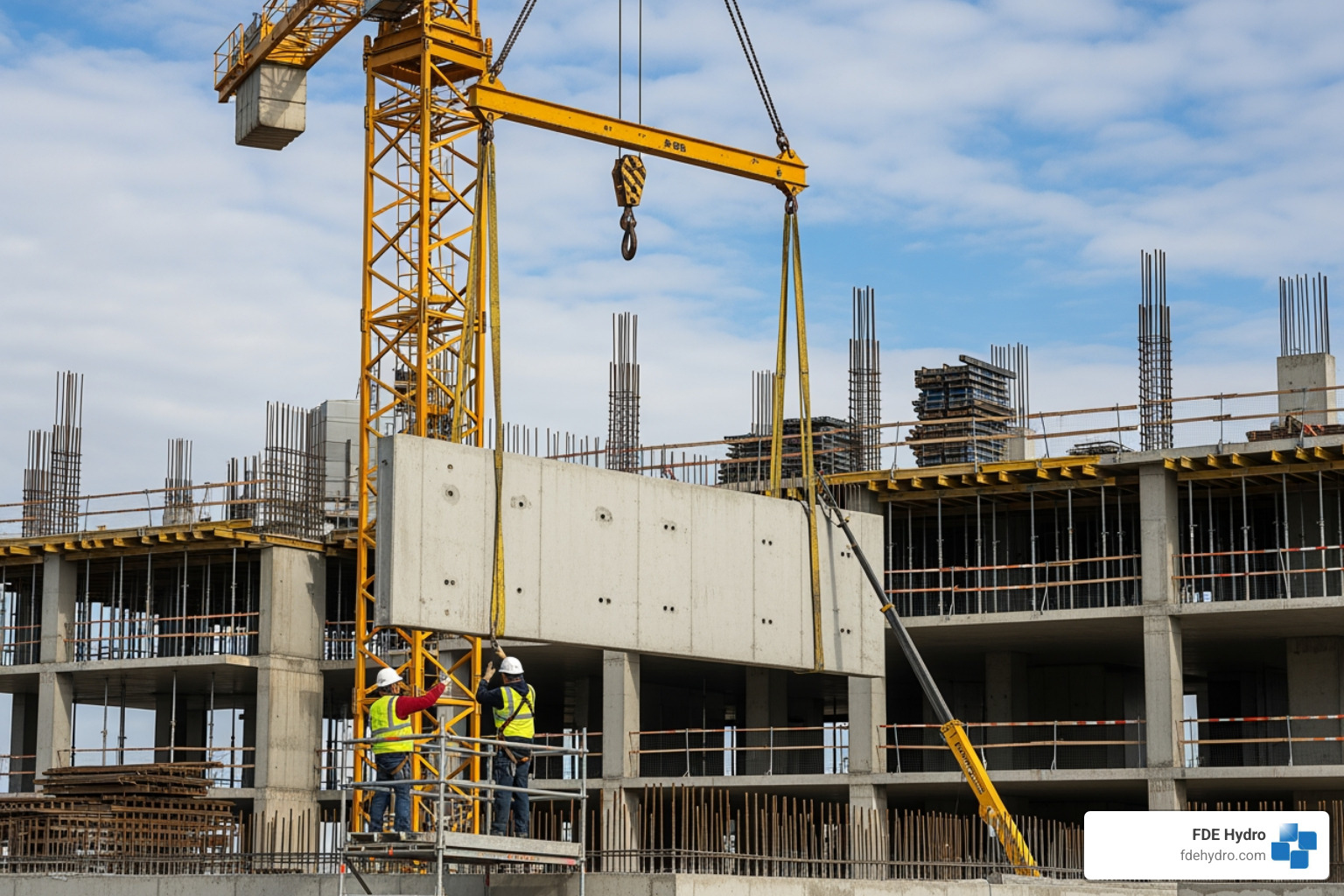 precast concrete modules being installed - reduce construction costs precast concrete modules being installed - reduce construction costs