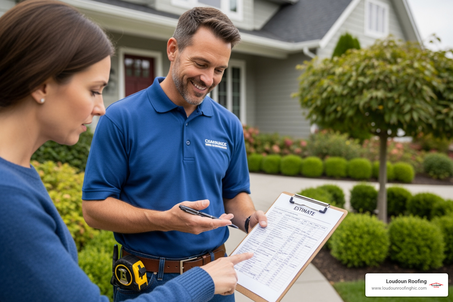 contractor showing written estimate - carpenter handyman roofer repair soffits and fascia contractor showing written estimate - carpenter handyman roofer repair soffits and fascia