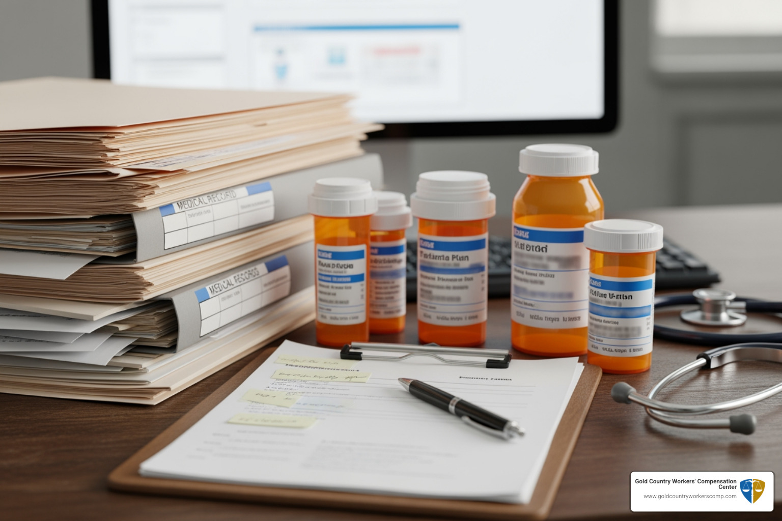 Medical records and prescription bottles - SSDI application checklist