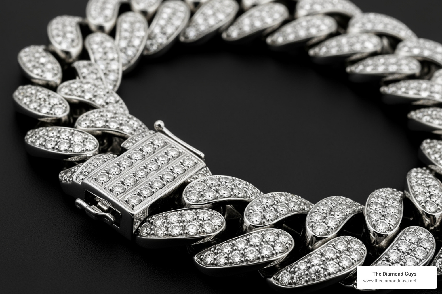 diamond-encrusted Cuban link bracelet - mens diamond bracelet