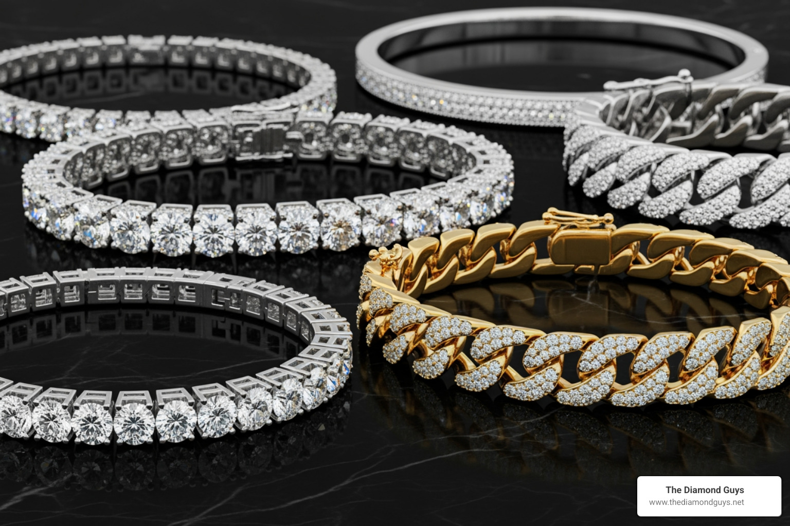 collection of different men's diamond bracelets - mens diamond bracelet