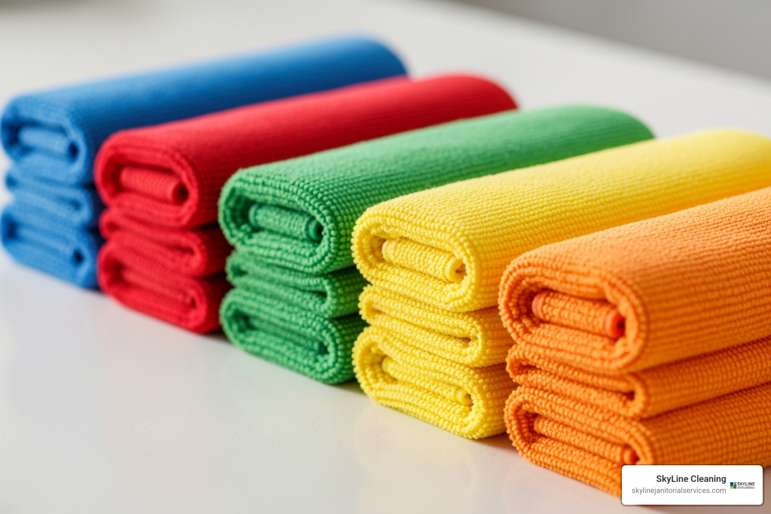 color-coded microfiber cloth system - dental office cleaning services