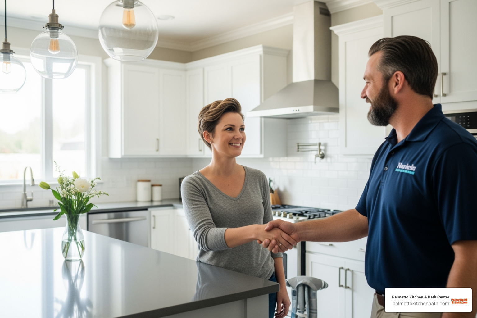homeowner shaking hands with a contractor - kitchen remodeler fort lauderdale homeowner shaking hands with a contractor - kitchen remodeler fort lauderdale