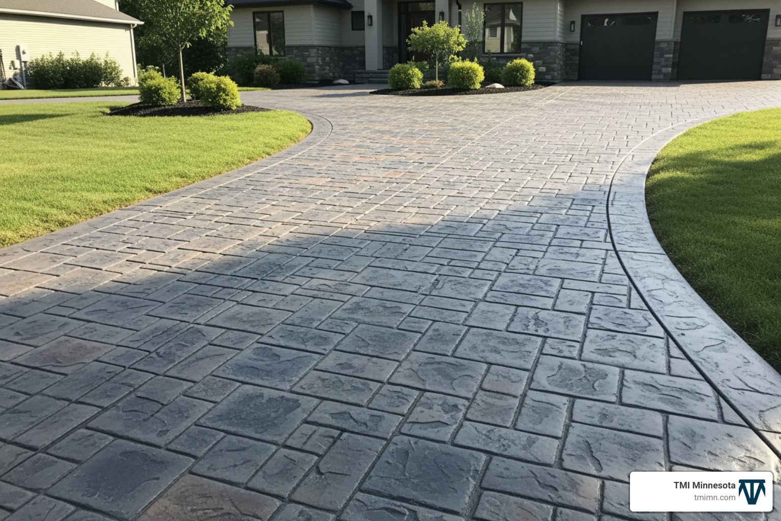 a cobblestone pattern stamped concrete driveway - stamped concrete designs driveways a cobblestone pattern stamped concrete driveway - stamped concrete designs driveways