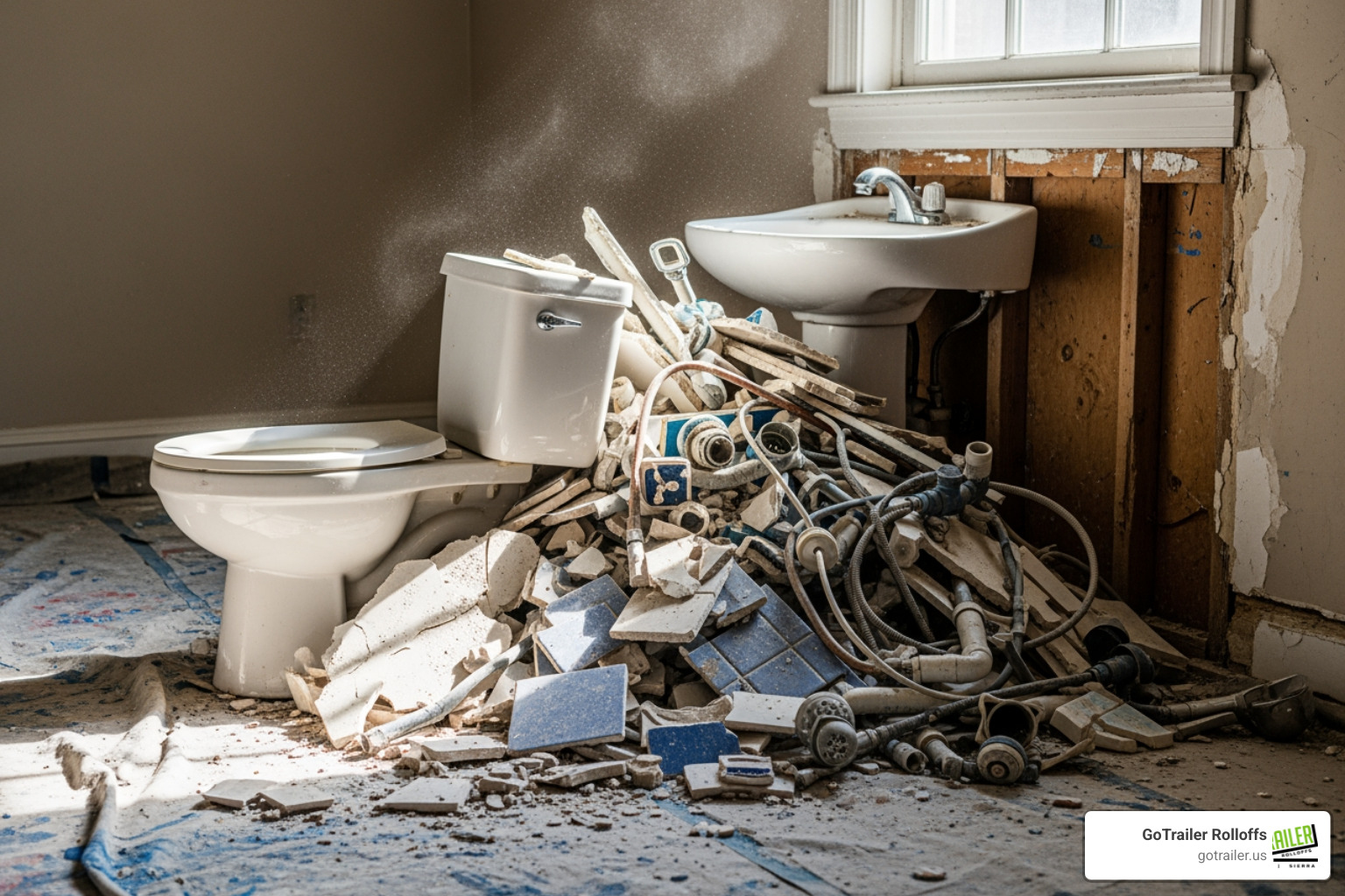 Bathroom remodeling project debris - 14 yard bin dimensions Bathroom remodeling project debris - 14 yard bin dimensions