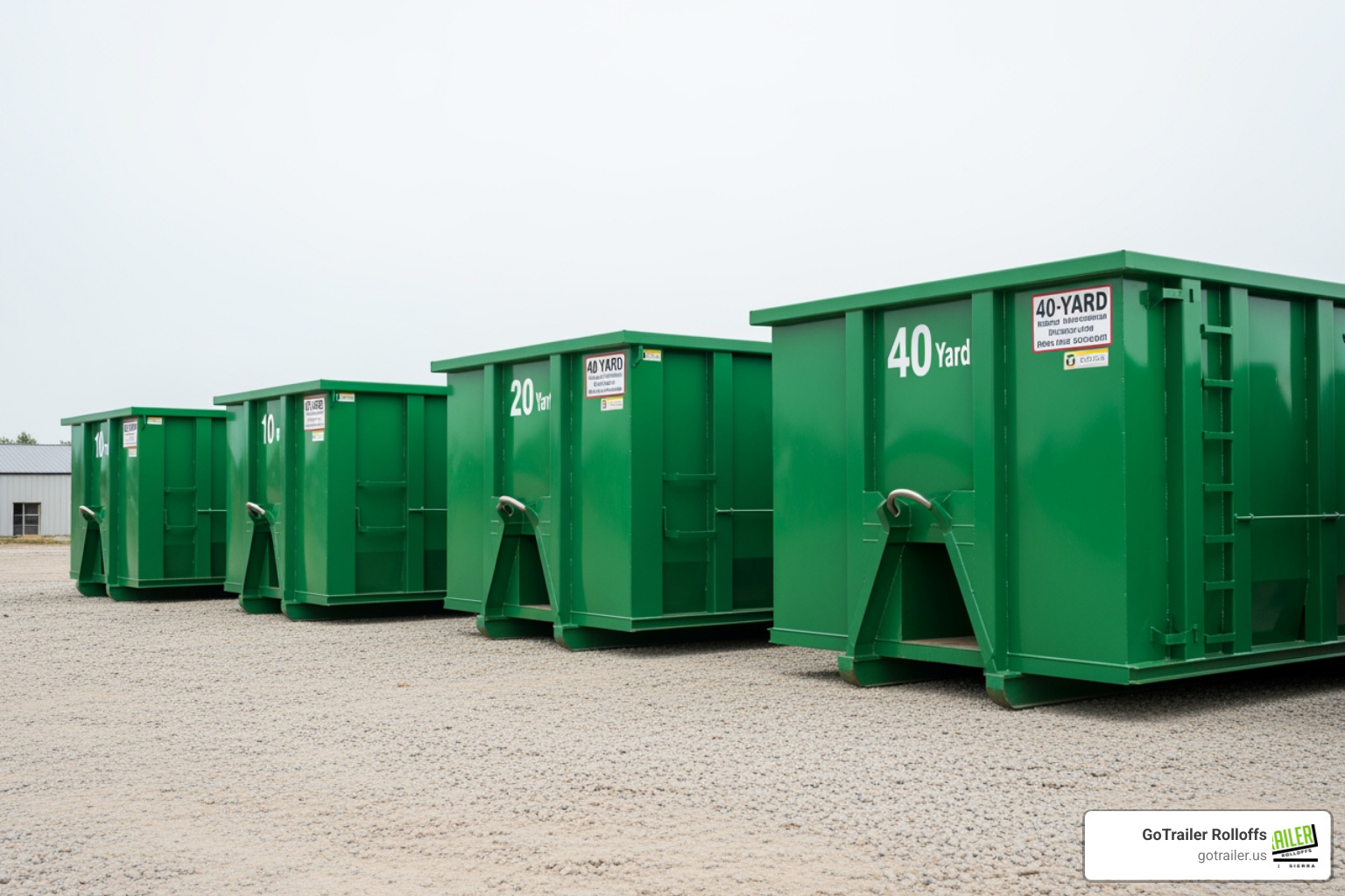 comparing different sizes of roll-off dumpsters - construction debris removal