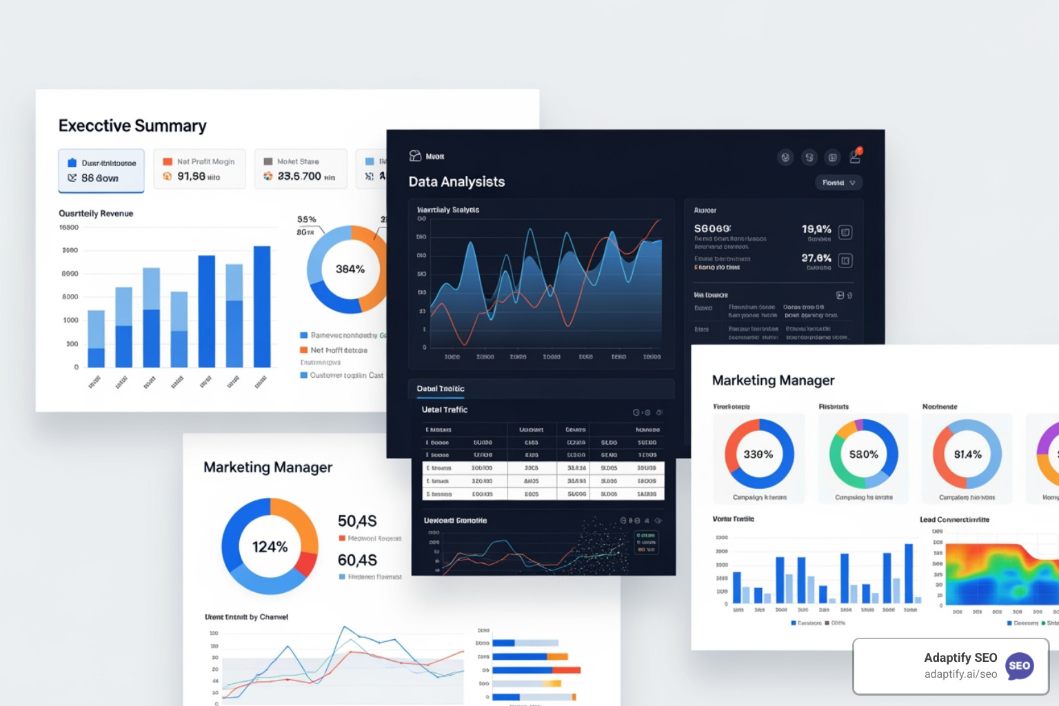 customized report showing different data visualizations for different audiences - Automated SEO Reporting