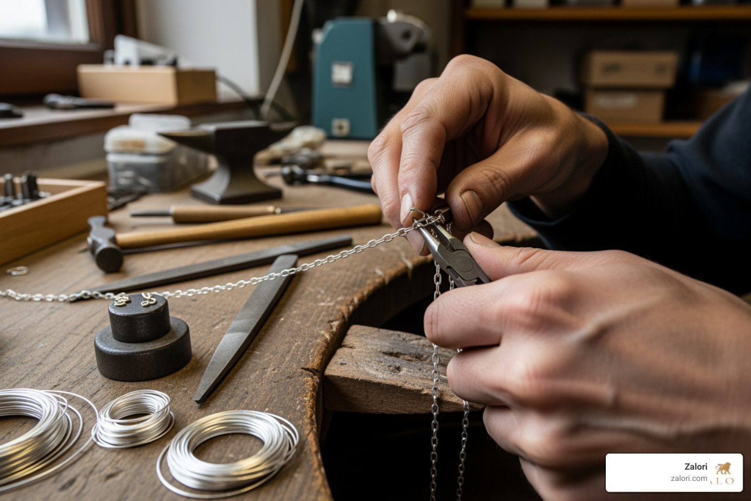 Artisan crafting silver chain - italian gents bracelet Artisan crafting silver chain - italian gents bracelet