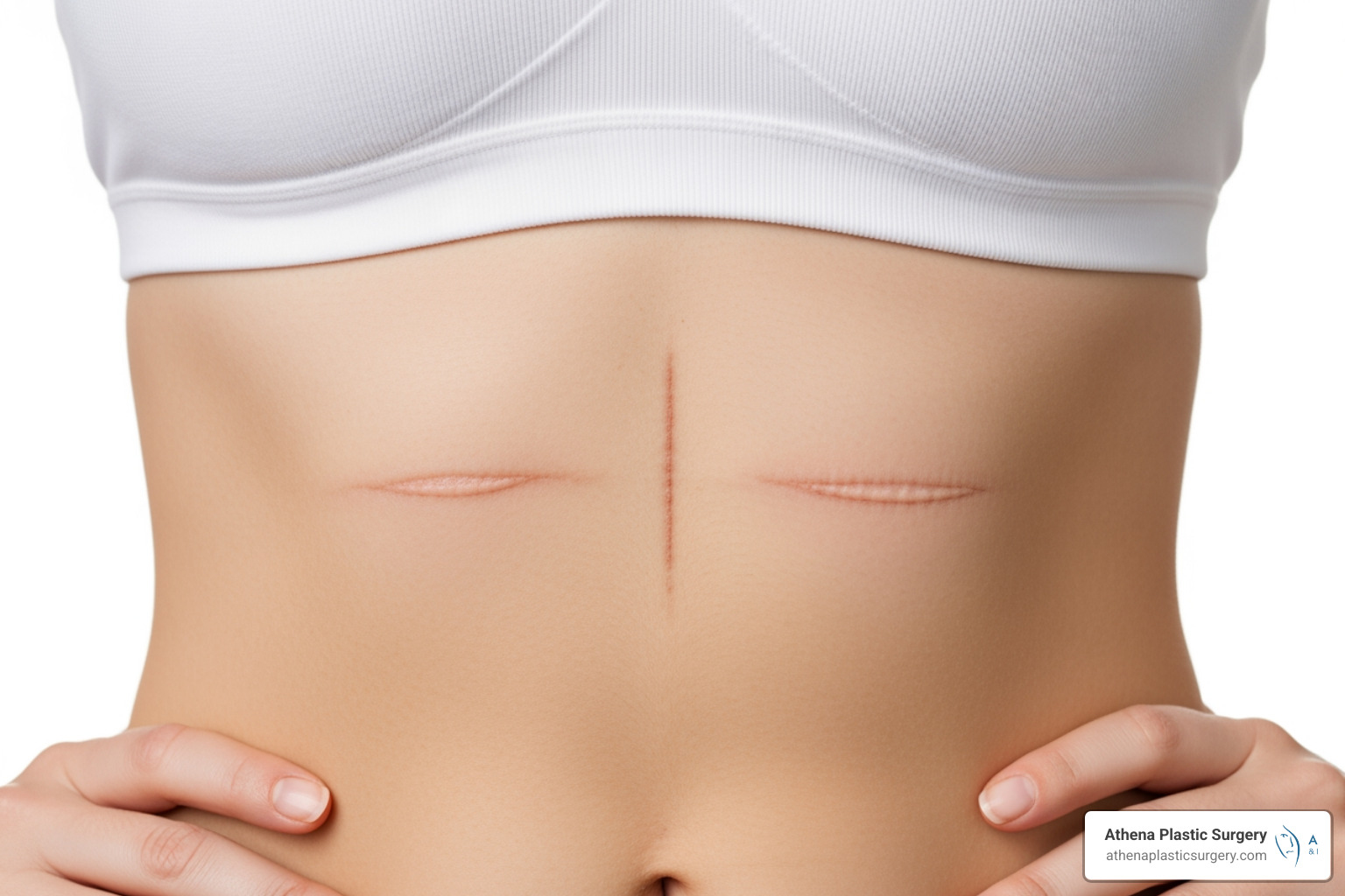 image illustrating a smaller incision scar for saline implant surgery - saline breast implants