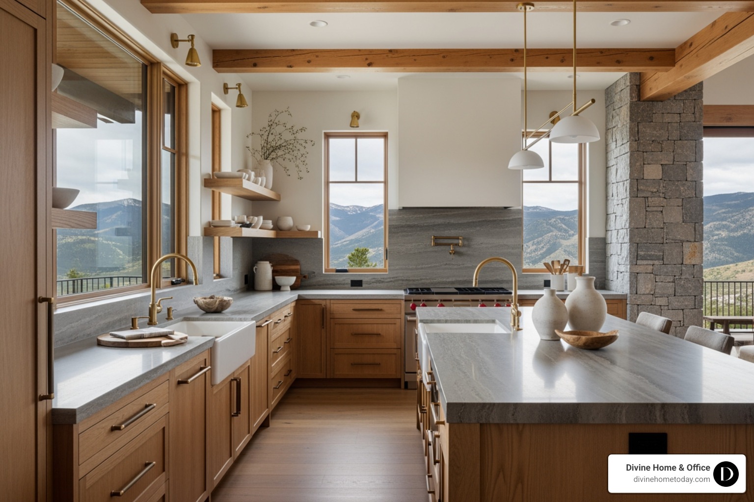 High-end modern kitchen in a million-dollar Denver home - move-in ready staging