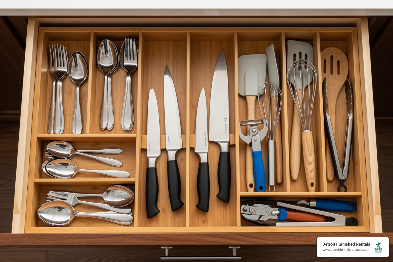 well-organized kitchen drawer with utensil dividers - Fully stocked kitchen well-organized kitchen drawer with utensil dividers - Fully stocked kitchen