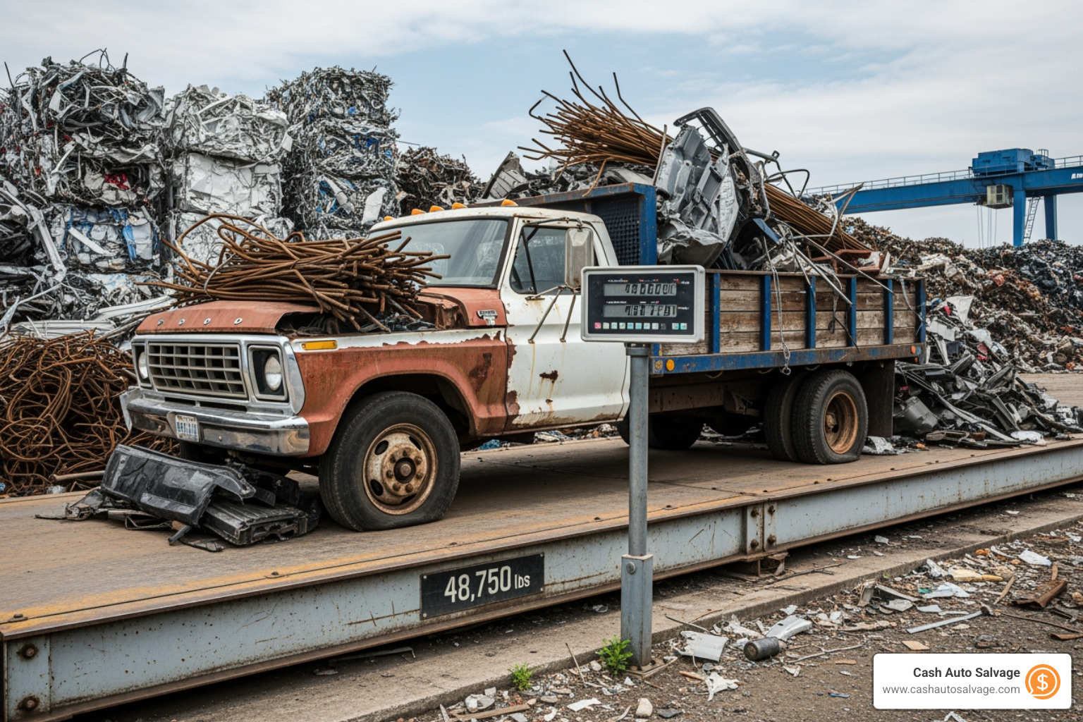 truck on scale - junk cars price