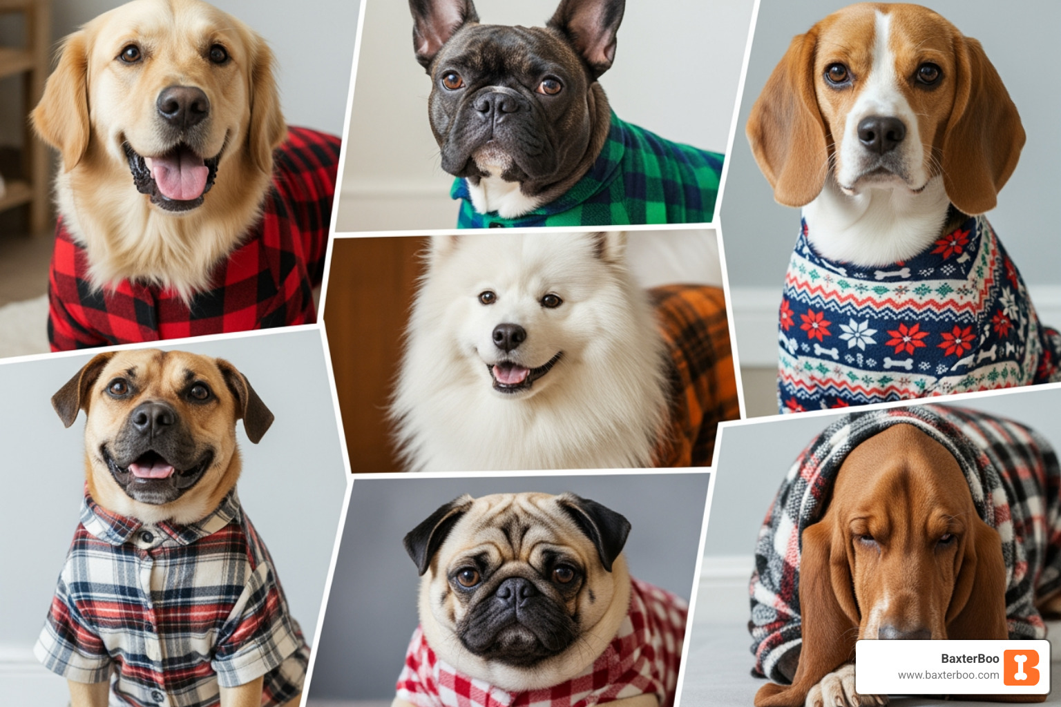 collage showing different pajama patterns on various dog breeds - flannel dog pajamas collage showing different pajama patterns on various dog breeds - flannel dog pajamas
