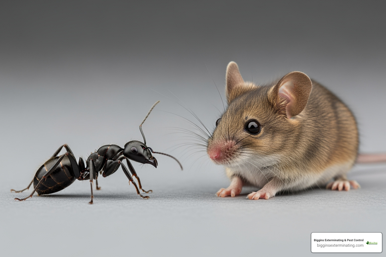common New England pests like a carpenter ant and a mouse - residential pest control woburn ma