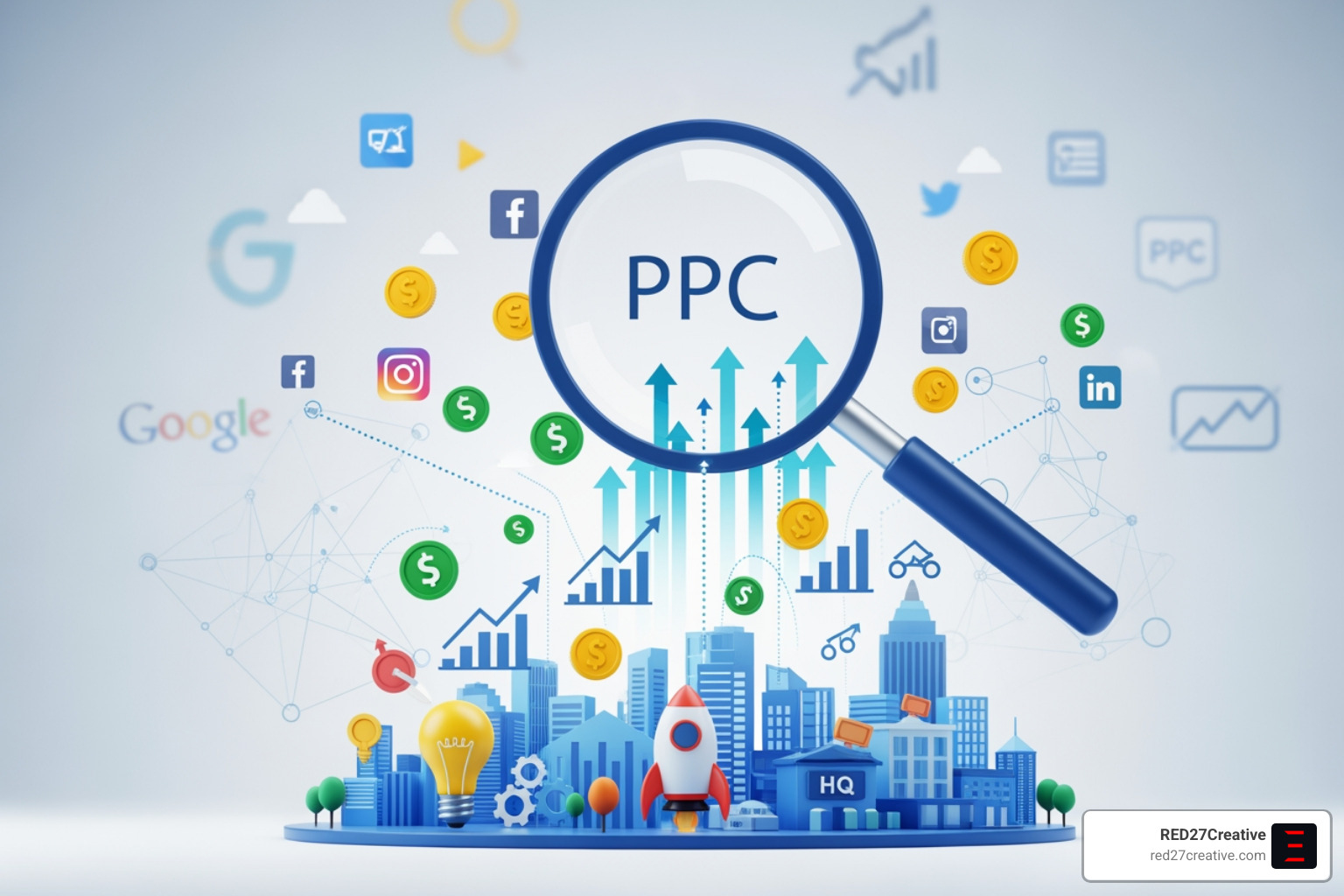 High-converting landing page on a mobile phone and desktop - PPC for startups High-converting landing page on a mobile phone and desktop - PPC for startups