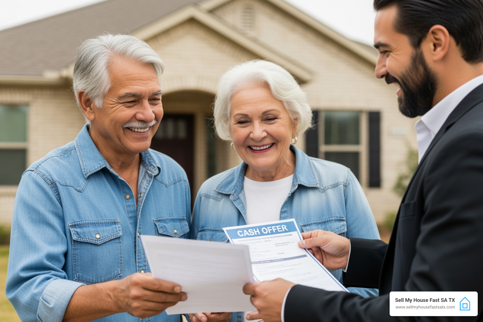 San Antonio homeowner receiving a cash offer for their house - sell my house for cash