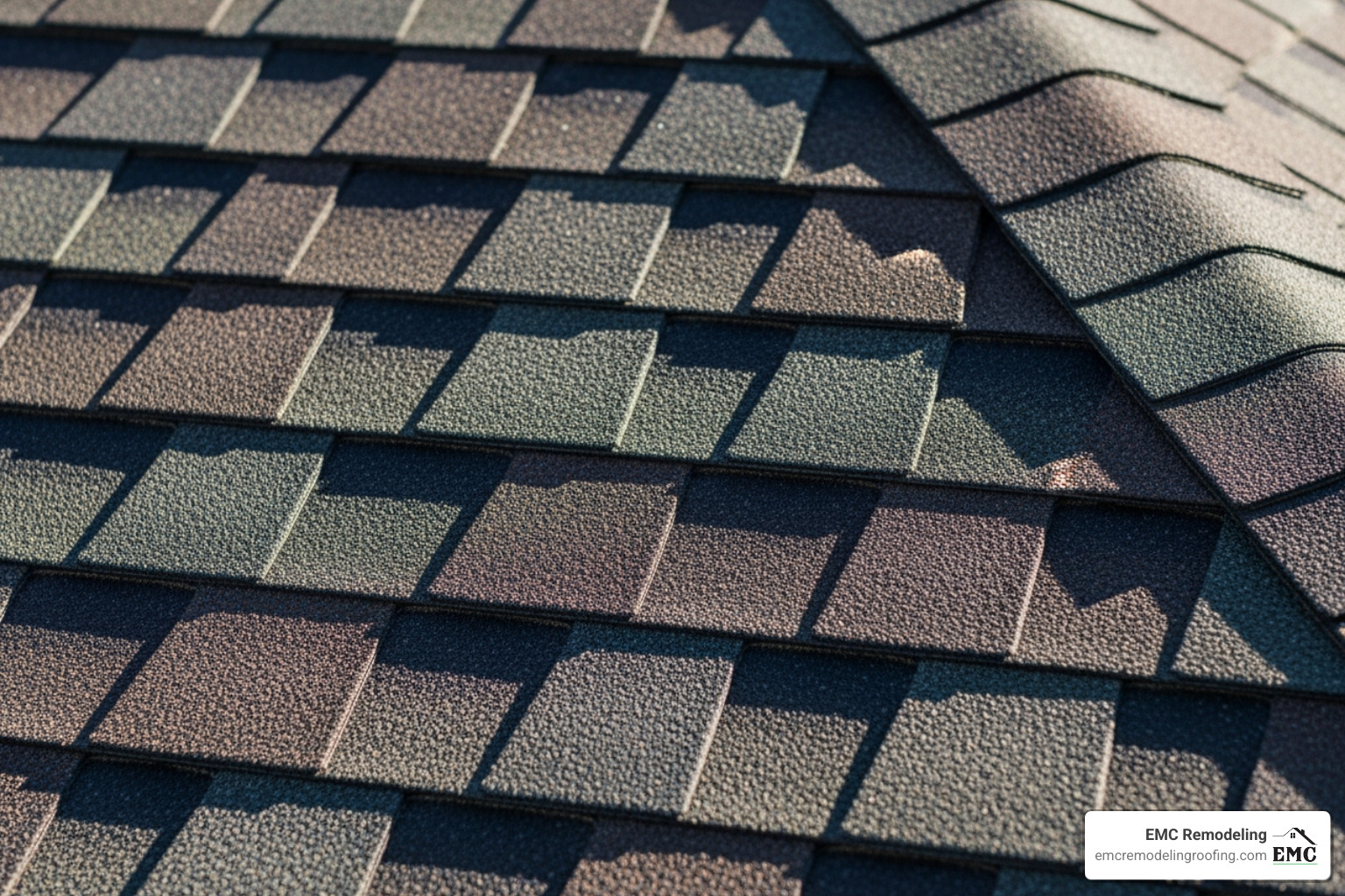 Close-up of high-quality architectural asphalt shingles on a roof - asphalt roofers cedar park tx