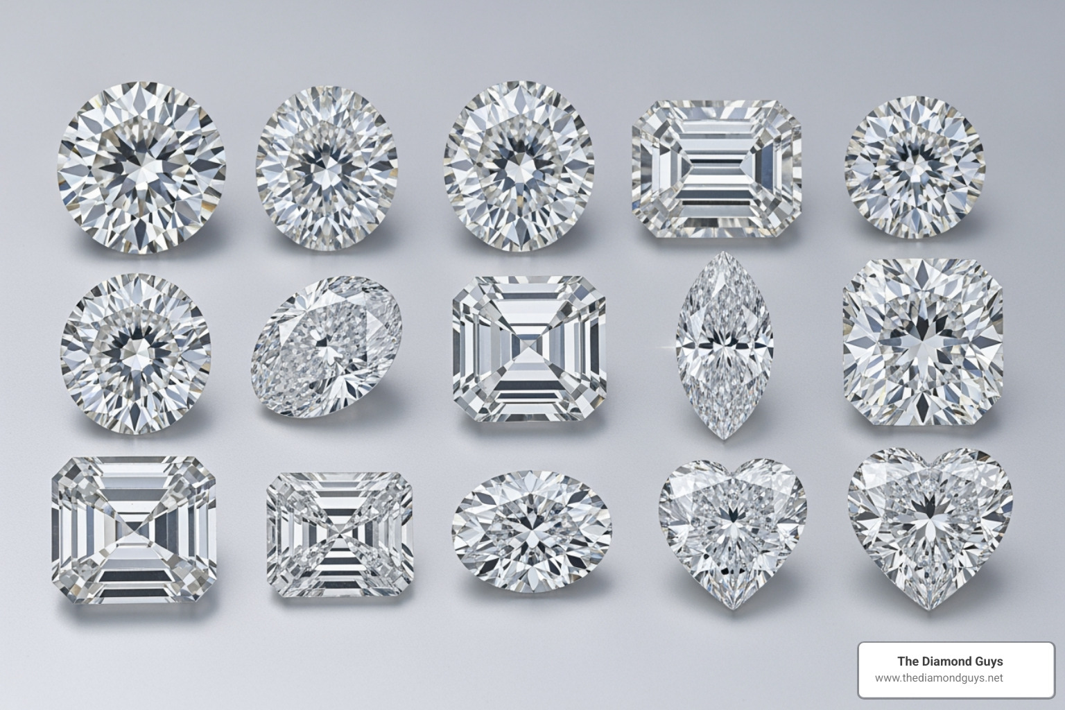 variety of diamond shapes - design your own 3 stone ring