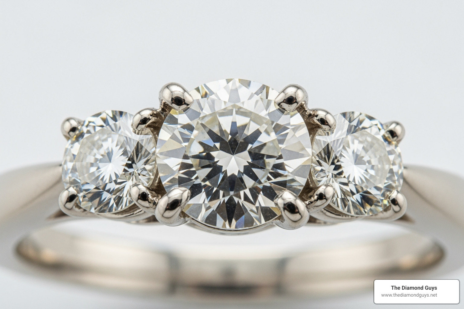 three stone ring with labeled components - design your own 3 stone ring