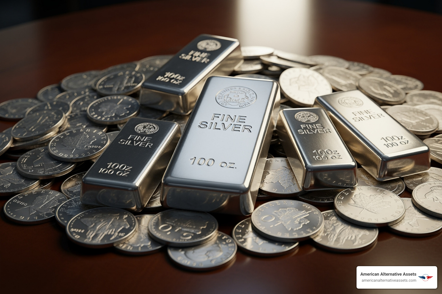 silver coins and bars - silver ira account