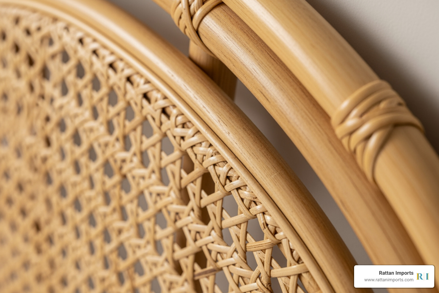 close-up shot showing the intricate weave of a natural rattan headboard - rattan headboard double