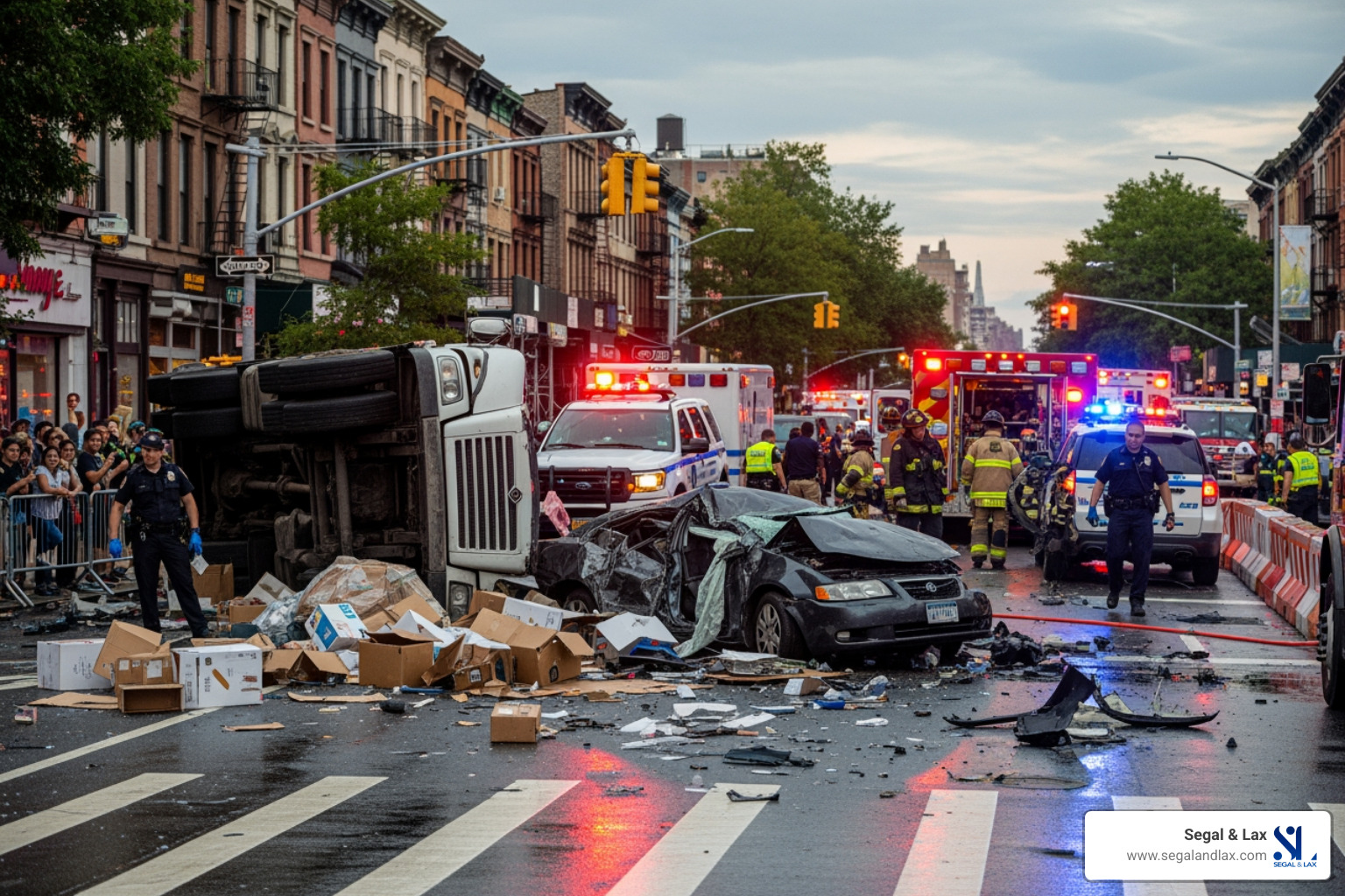 infographic showing Brooklyn truck accident statistics from January 2023 to March 2024, including 5,083 total accidents, 2,045 injuries, and 20 deaths, with breakdown of common causes including driver fatigue accounting for over 30 percent, along with visual representation of the 3-year statute of limitations for personal injury claims and 2-year limit for wrongful death claims in New York - truck accident lawyer brooklyn infographic showing Brooklyn truck accident statistics from January 2023 to March 2024, including 5,083 total accidents, 2,045 injuries, and 20 deaths, with breakdown of common causes including driver fatigue accounting for over 30 percent, along with visual representation of the 3-year statute of limitations for personal injury claims and 2-year limit for wrongful death claims in New York - truck accident lawyer brooklyn