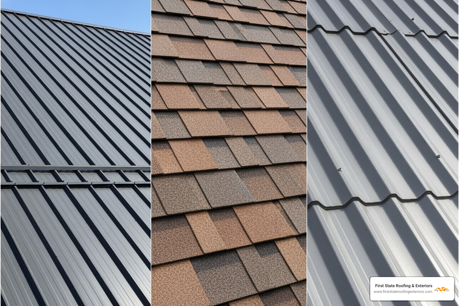 collage of different metal roof styles: standing seam, metal shingles, and corrugated panels - metal roofing delaware collage of different metal roof styles: standing seam, metal shingles, and corrugated panels - metal roofing delaware