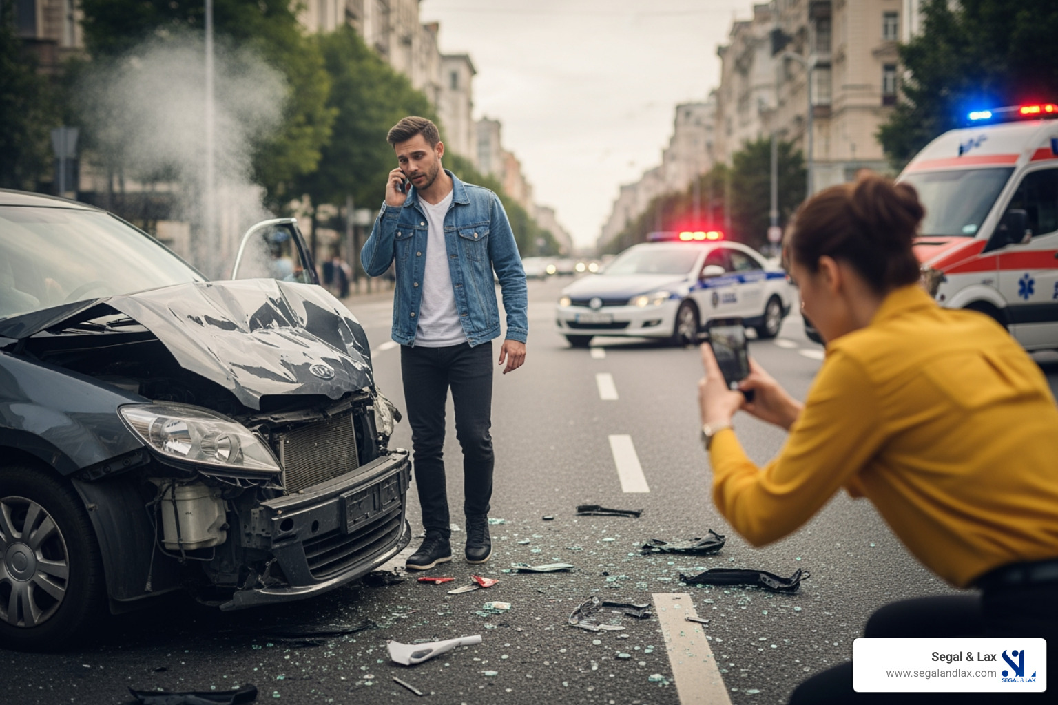 Infographic showing 5 immediate steps after a Bronx personal injury: 1) Ensure safety and call 911 if needed, 2) Seek immediate medical attention even if injuries seem minor, 3) Report the incident to NYPD and get a police report number, 4) Document everything with photos, videos, and witness contact information, 5) Contact a Bronx personal injury attorney before speaking to insurance adjusters - personal injury attorney bronx Infographic showing 5 immediate steps after a Bronx personal injury: 1) Ensure safety and call 911 if needed, 2) Seek immediate medical attention even if injuries seem minor, 3) Report the incident to NYPD and get a police report number, 4) Document everything with photos, videos, and witness contact information, 5) Contact a Bronx personal injury attorney before speaking to insurance adjusters - personal injury attorney bronx