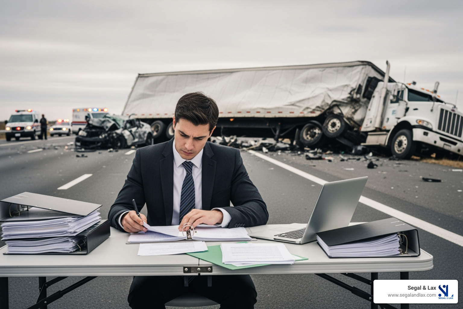 infographic showing truck accident legal process - from collision to investigation to identifying liable parties (driver, trucking company, maintenance provider, manufacturer) to evidence gathering (black box, logs, records) to negotiation or trial to compensation for medical bills, lost wages, pain and suffering - attorney for truck accidents infographic showing truck accident legal process - from collision to investigation to identifying liable parties (driver, trucking company, maintenance provider, manufacturer) to evidence gathering (black box, logs, records) to negotiation or trial to compensation for medical bills, lost wages, pain and suffering - attorney for truck accidents