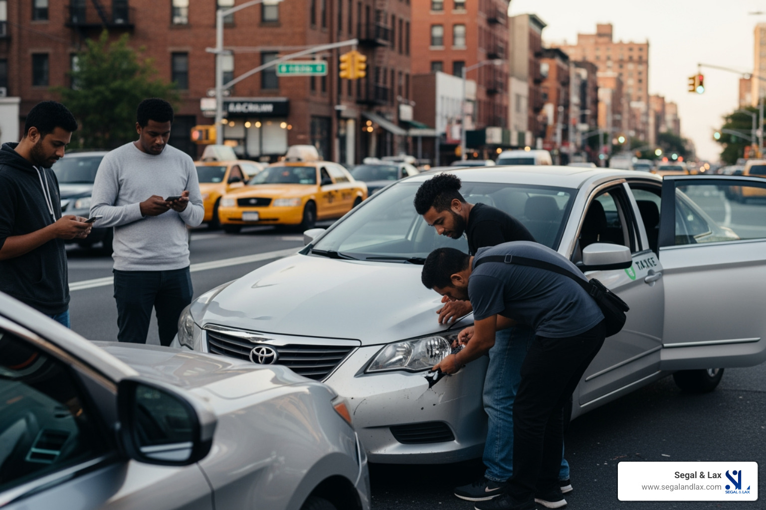 Infographic showing the immediate steps after a Bronx rideshare accident: 1. Check for injuries and call 911 if needed, 2. Take photos of vehicles, damage, and the scene, 3. Get driver information and save your trip details from the app, 4. Collect witness contact information, 5. Seek medical evaluation within 24 hours, 6. Report the accident to the rideshare company, 7. Contact a Bronx rideshare accident lawyer before talking to insurance adjusters - Bronx rideshare accident lawyer Infographic showing the immediate steps after a Bronx rideshare accident: 1. Check for injuries and call 911 if needed, 2. Take photos of vehicles, damage, and the scene, 3. Get driver information and save your trip details from the app, 4. Collect witness contact information, 5. Seek medical evaluation within 24 hours, 6. Report the accident to the rideshare company, 7. Contact a Bronx rideshare accident lawyer before talking to insurance adjusters - Bronx rideshare accident lawyer