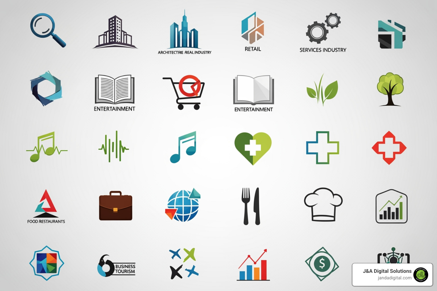 logos of different types of directories - improve local online visibility